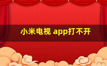 小米电视 app打不开